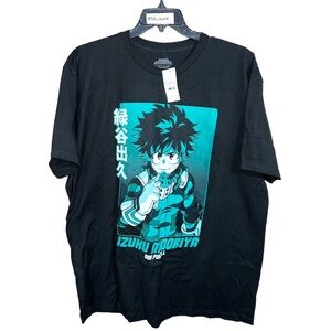 My Hero Academia Izuku Midoriya Graphic T-Shirt Men’s Size XXL Black New